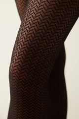 Little Herringbone Black Tights-Pentilicious