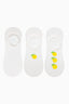 3 Pairs of Cotton Lemon Patterned Toe Seamless Sneaker Socks