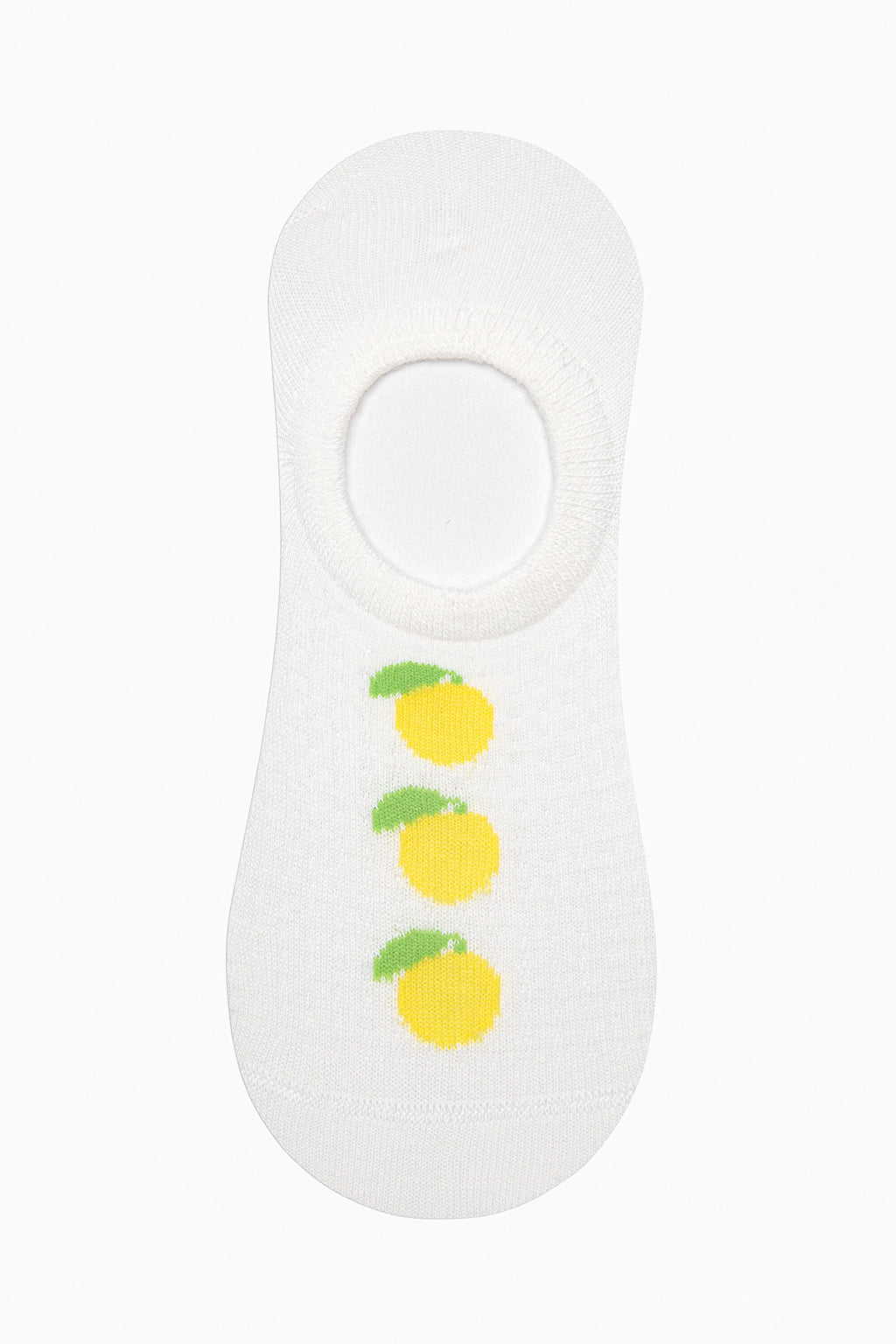 3 Pairs of Cotton Lemon Patterned Toe Seamless Sneaker Socks