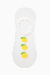 3 Pairs of Cotton Lemon Patterned Toe Seamless Sneaker Socks