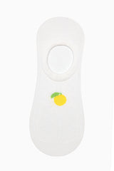 3 Pairs of Cotton Lemon Patterned Toe Seamless Sneaker Socks