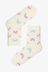 Girls Cutiepie Rainbow Patterned Cotton 2-Pack Ankle Socks