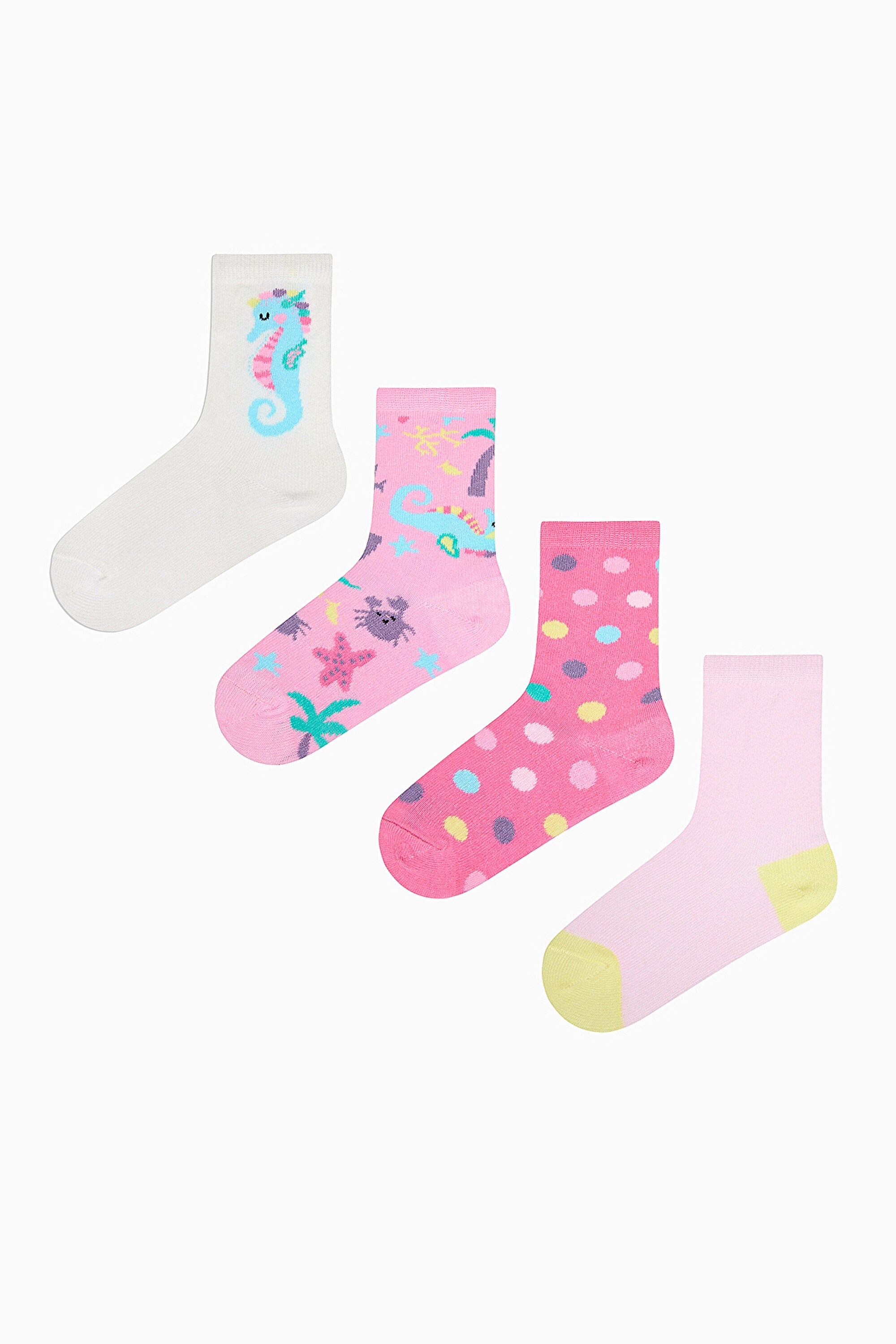 Girls Mint Unicorn Multicolored 4-Pack Socks