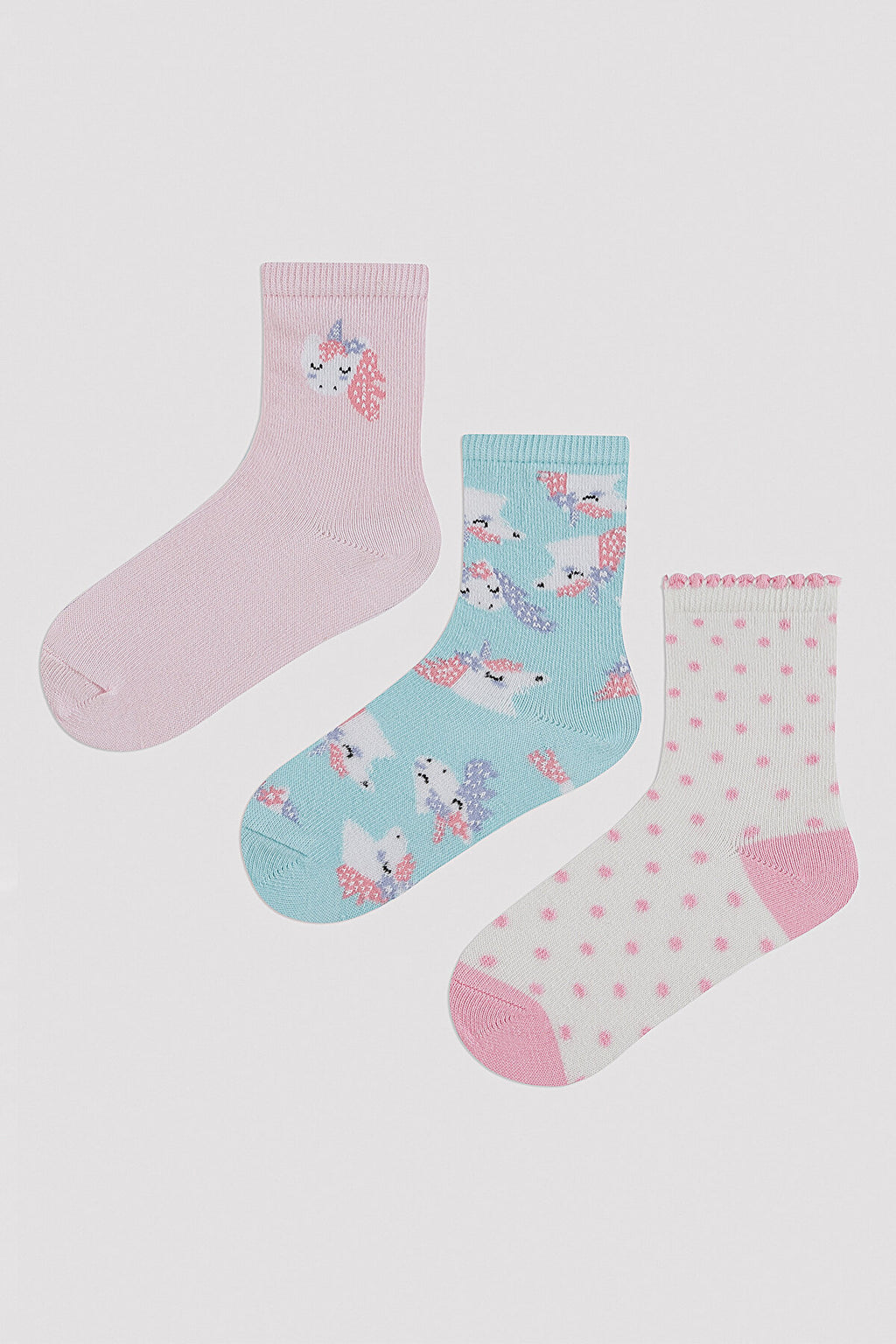 Girl Unicorn Printed 3in1 Sock