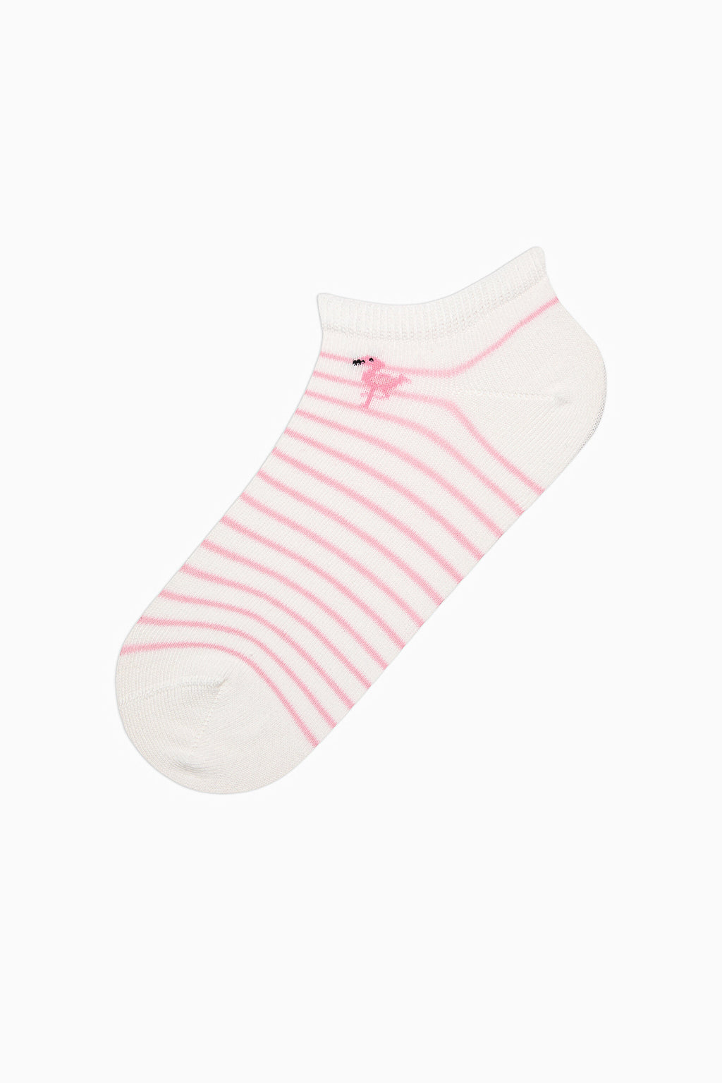 3 Pairs of Cotton Mini Flamingo Patterned Toe Seamless Ankle Socks