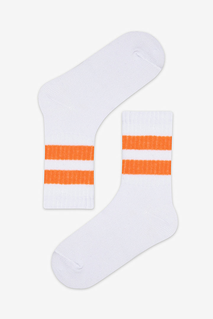 Boy Sporty Line 3 White Tennis Socks