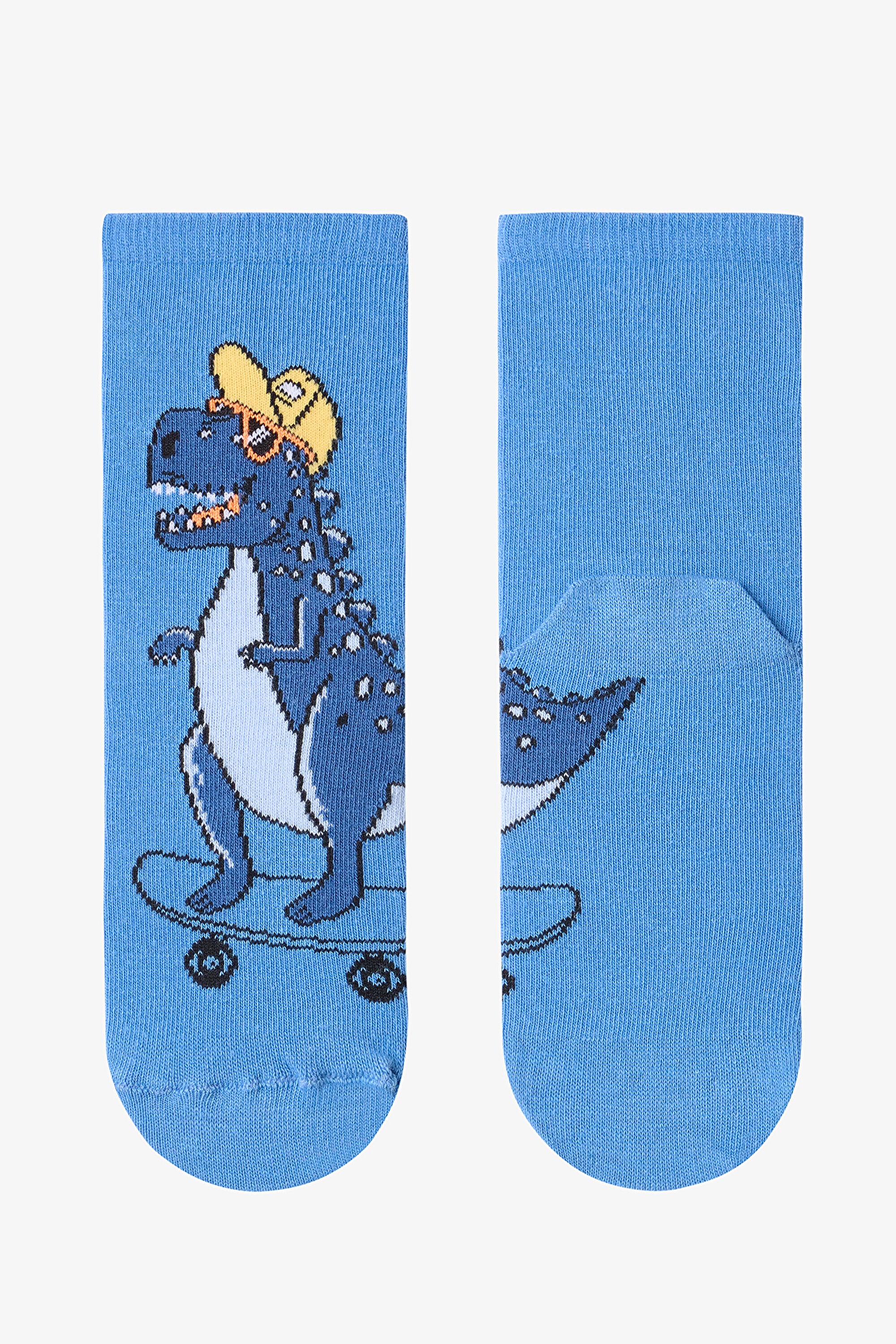 Boys Angry Dino Cotton 4-Pack Ankle Socks