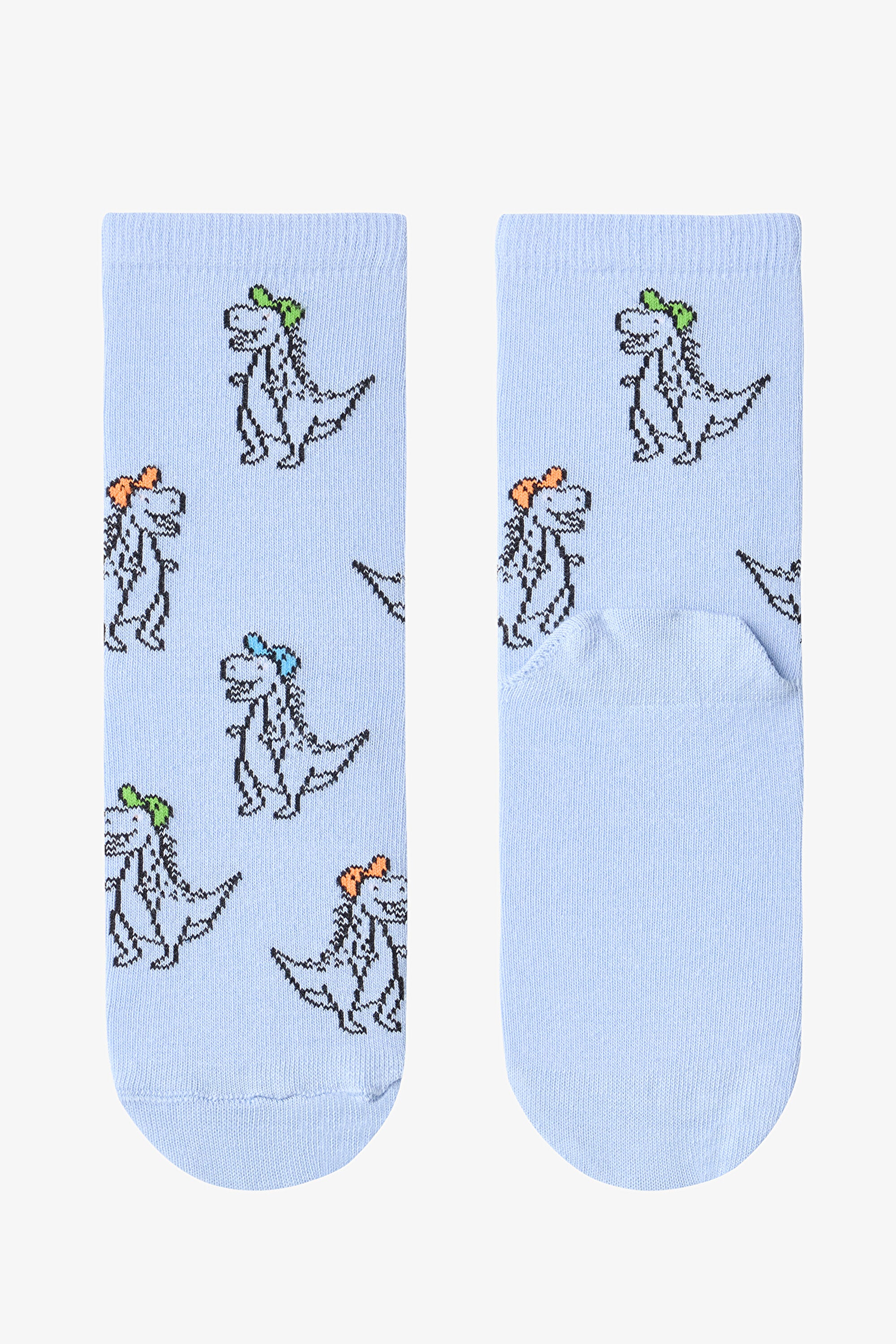 Boys Angry Dino Cotton 4-Pack Ankle Socks