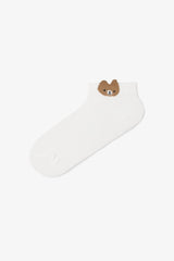 3 Pairs of Cotton Bear Patterned Ankle Socks
