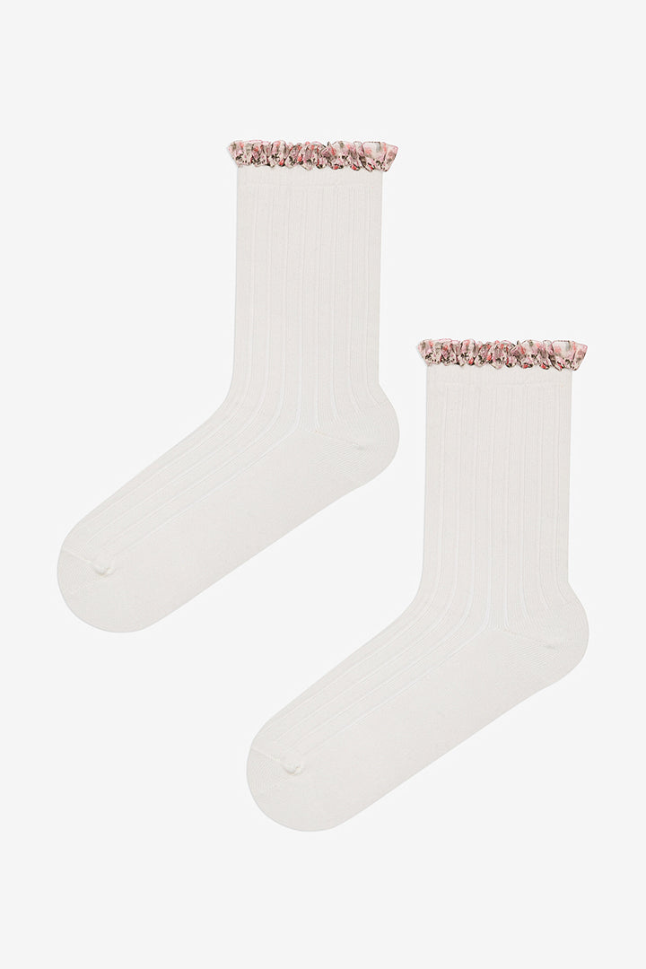 Pretty Tulle 2-Pack Black and White Ankle Socks