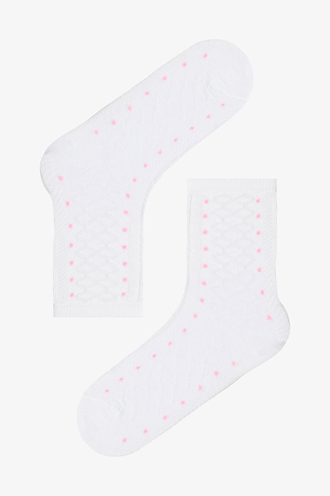 Colorful Girls Polka Dot Cotton 4-Pack Ankle Socks Main Image