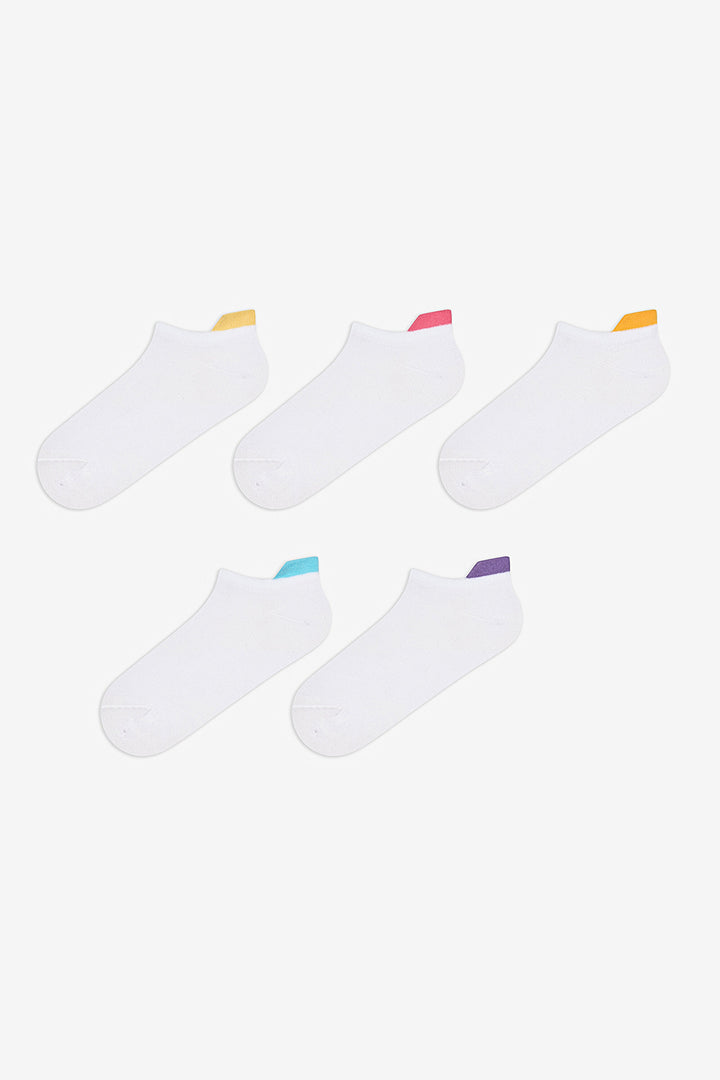 Colorful Back Tab 5-Pack Booties Socks