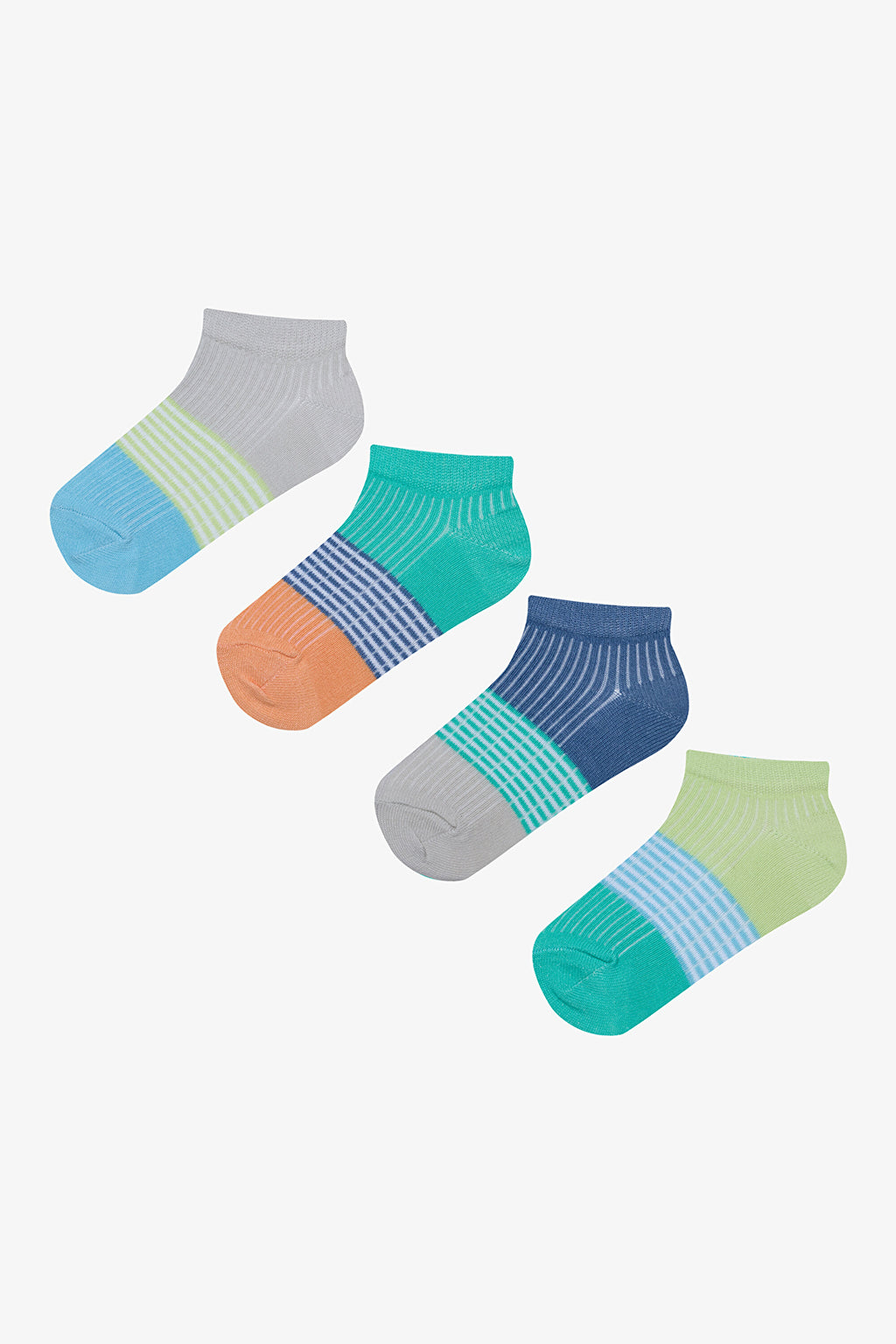 Boy One Line Multicolored 4-Pack Ankle Socks