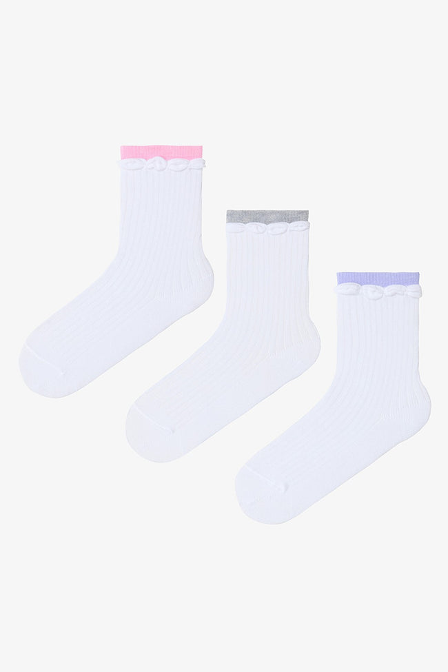 Marshmallow Girls Pretty 3-Pack Socket Socks Hover Image