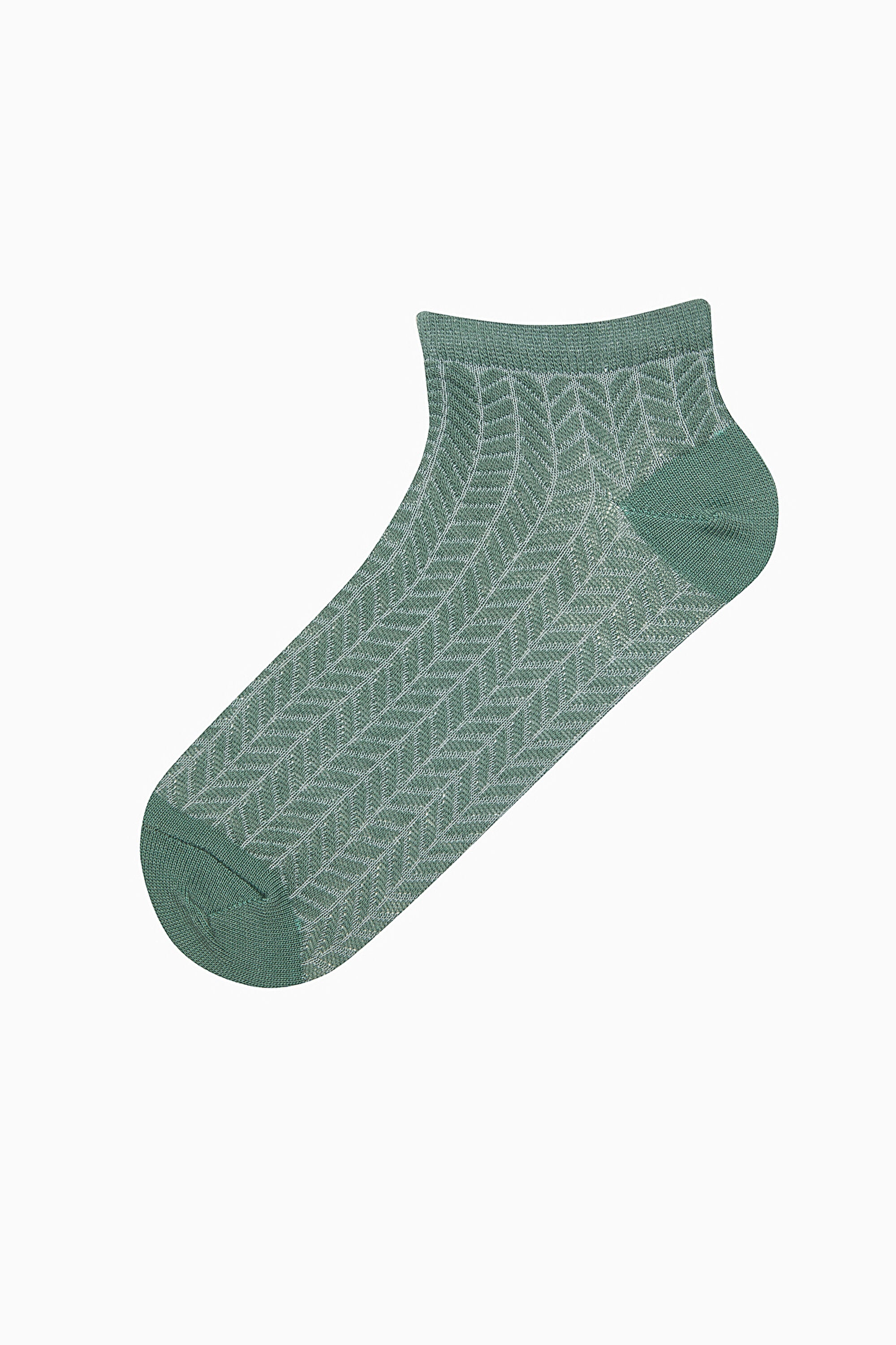5 Pairs of Cotton Zigzag Patterned Ankle Socks