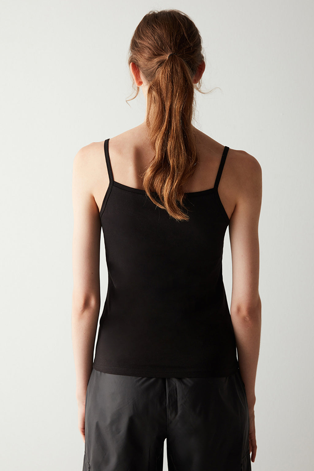Black Basic Tank Top with Straps