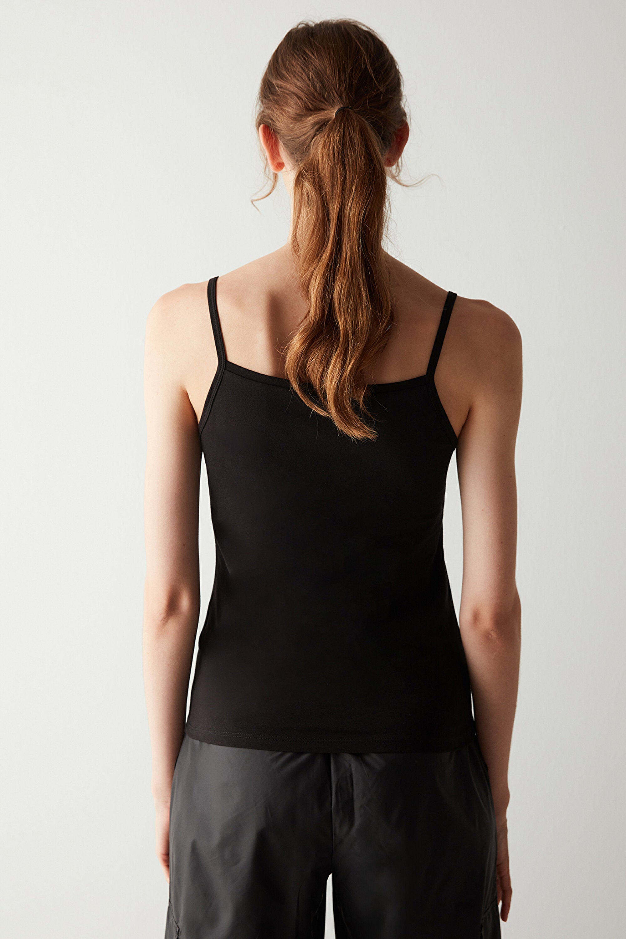 Black Basic Tank Top with Straps