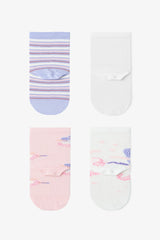 Girls' Hopping Fairy Patterned 4-Pack Ankle Socks