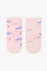 Girls' Hopping Fairy Patterned 4-Pack Ankle Socks