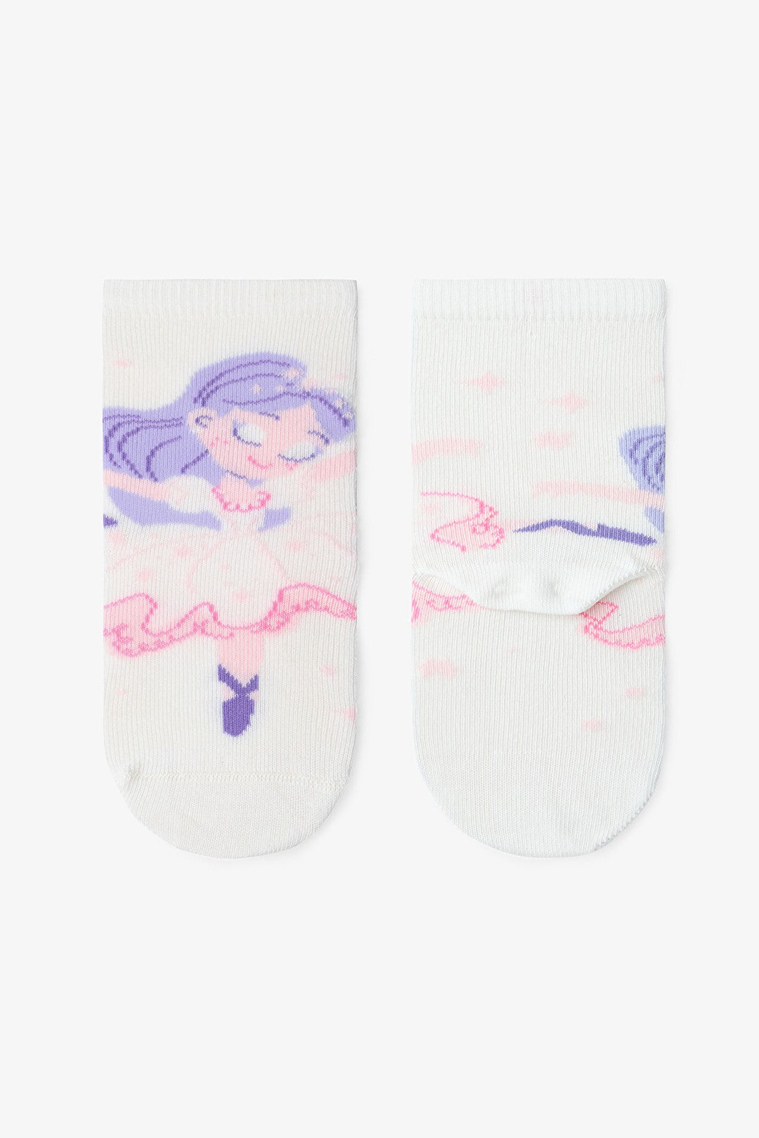 Girls' Hopping Fairy Patterned 4-Pack Ankle Socks
