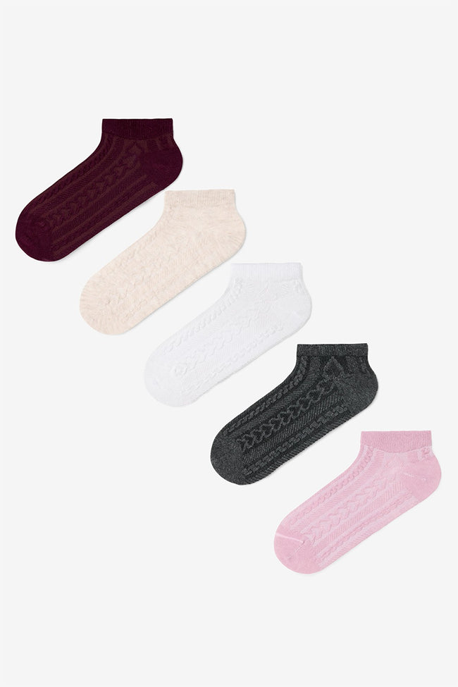 5 Pairs of Heart Patterned Ankle Socks Hover Image