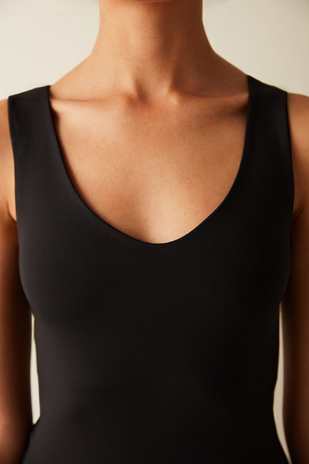 V Neck Black Top