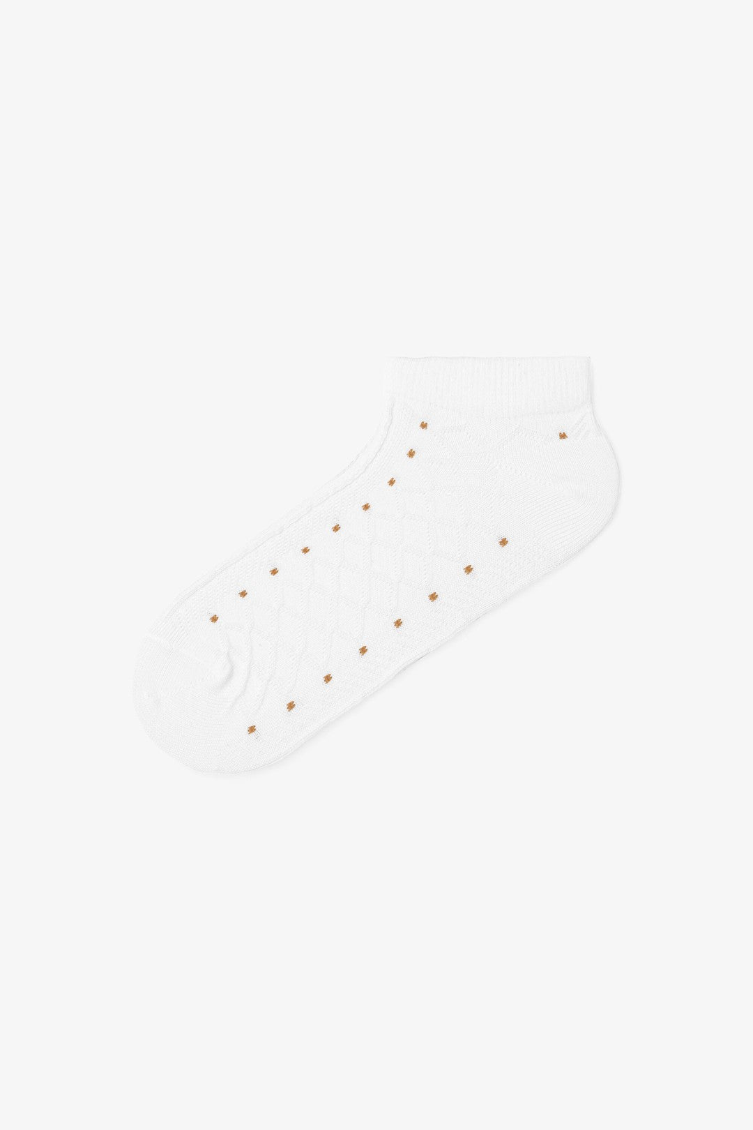 5 Pairs of Cotton Self-Patterned Polka Dot Ankle Socks