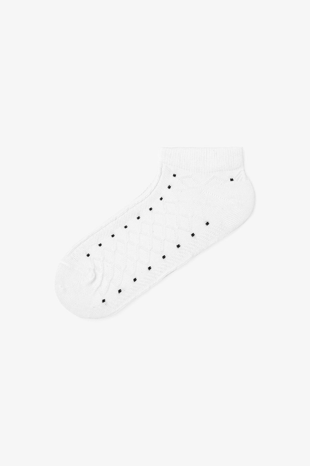 5 Pairs of Cotton Self-Patterned Polka Dot Ankle Socks