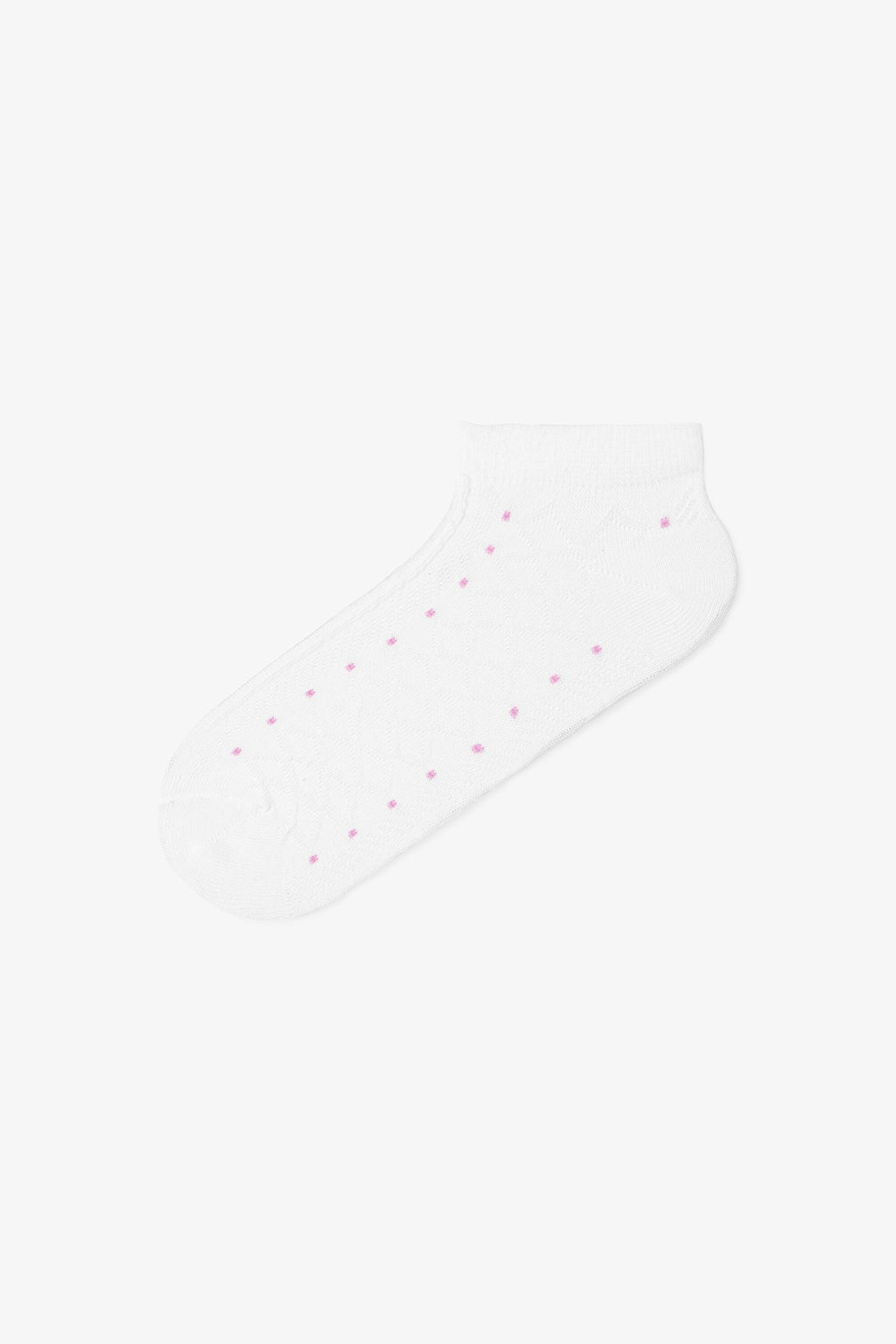 5 Pairs of Cotton Self-Patterned Polka Dot Ankle Socks