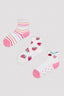 Girls Strawberry 3-Piece Socks