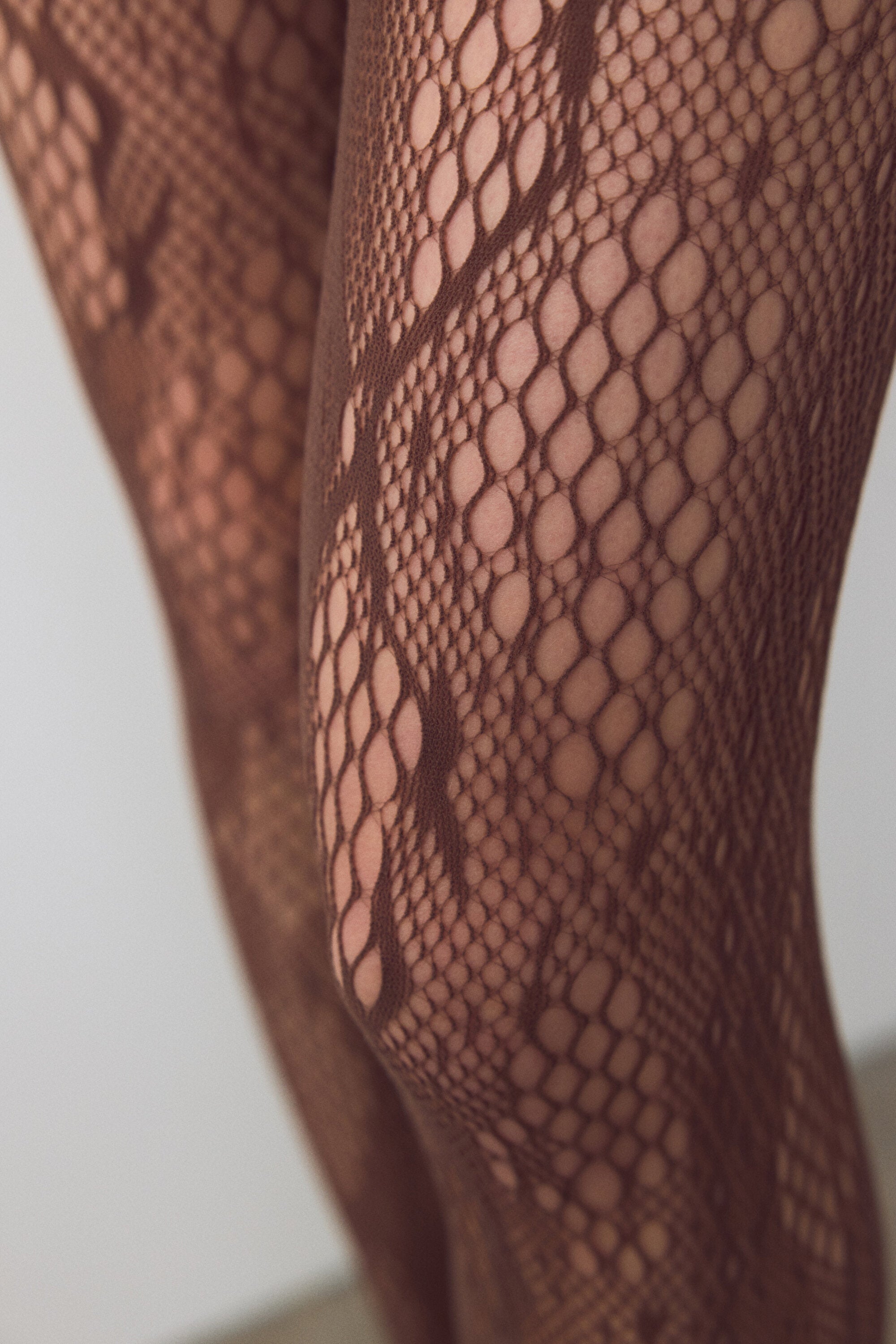 Black Snake Pattern Fishnet Tights