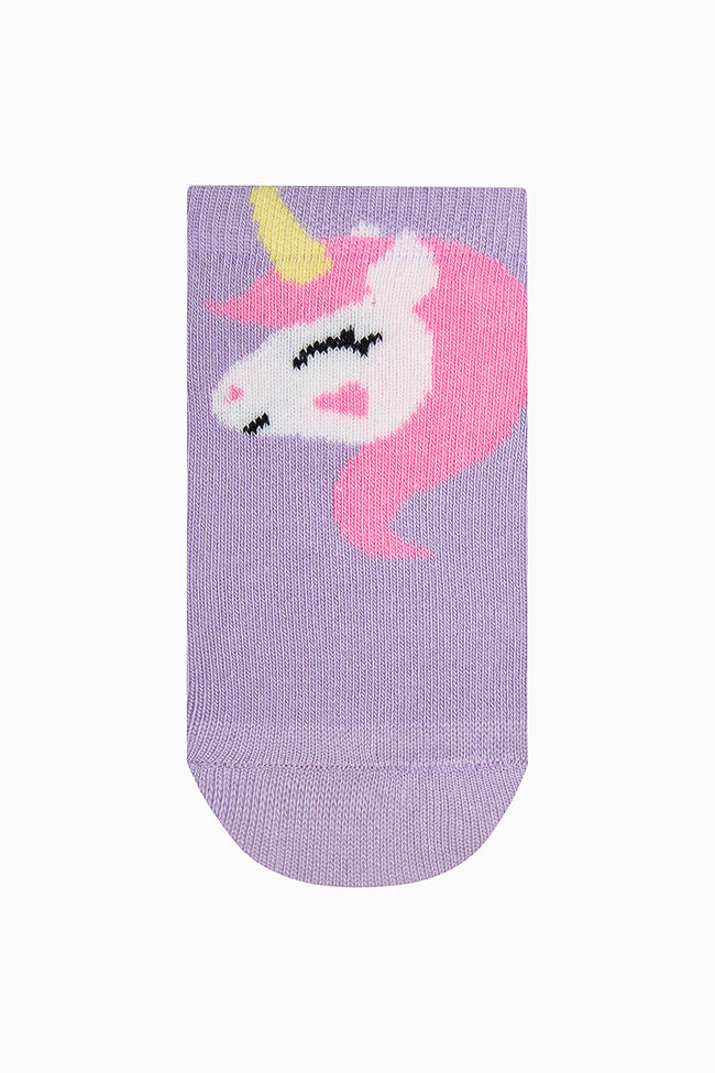 Girls Sweet Unicorn Multicolored 4-Pack Ankle Socks Main Image