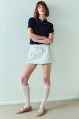 Marshmallow Bow Detail Mesh Tights