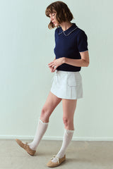 Marshmallow Bow Detail Mesh Tights