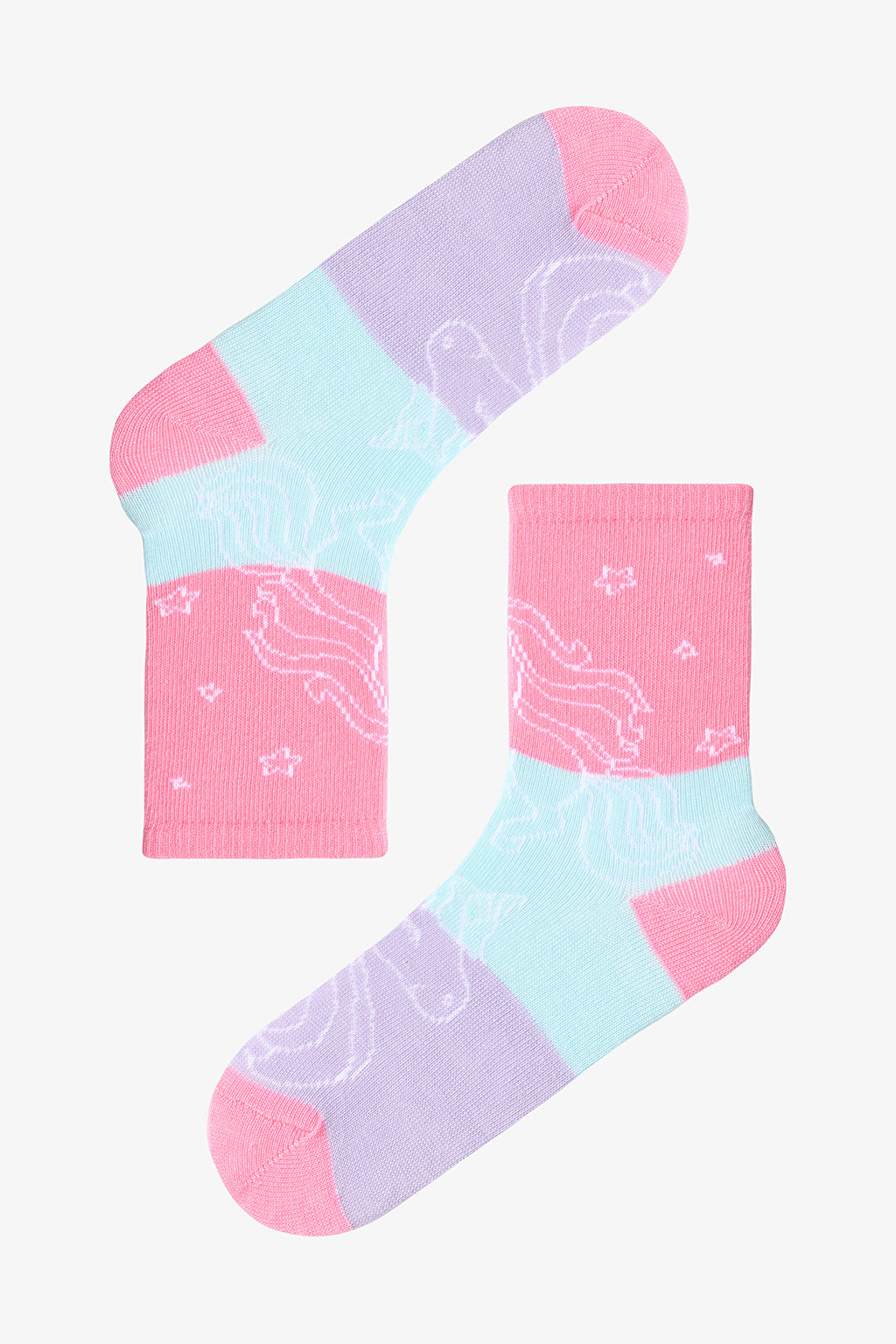Colorful Girls Galaxy Unicorn 4-Pack Socks