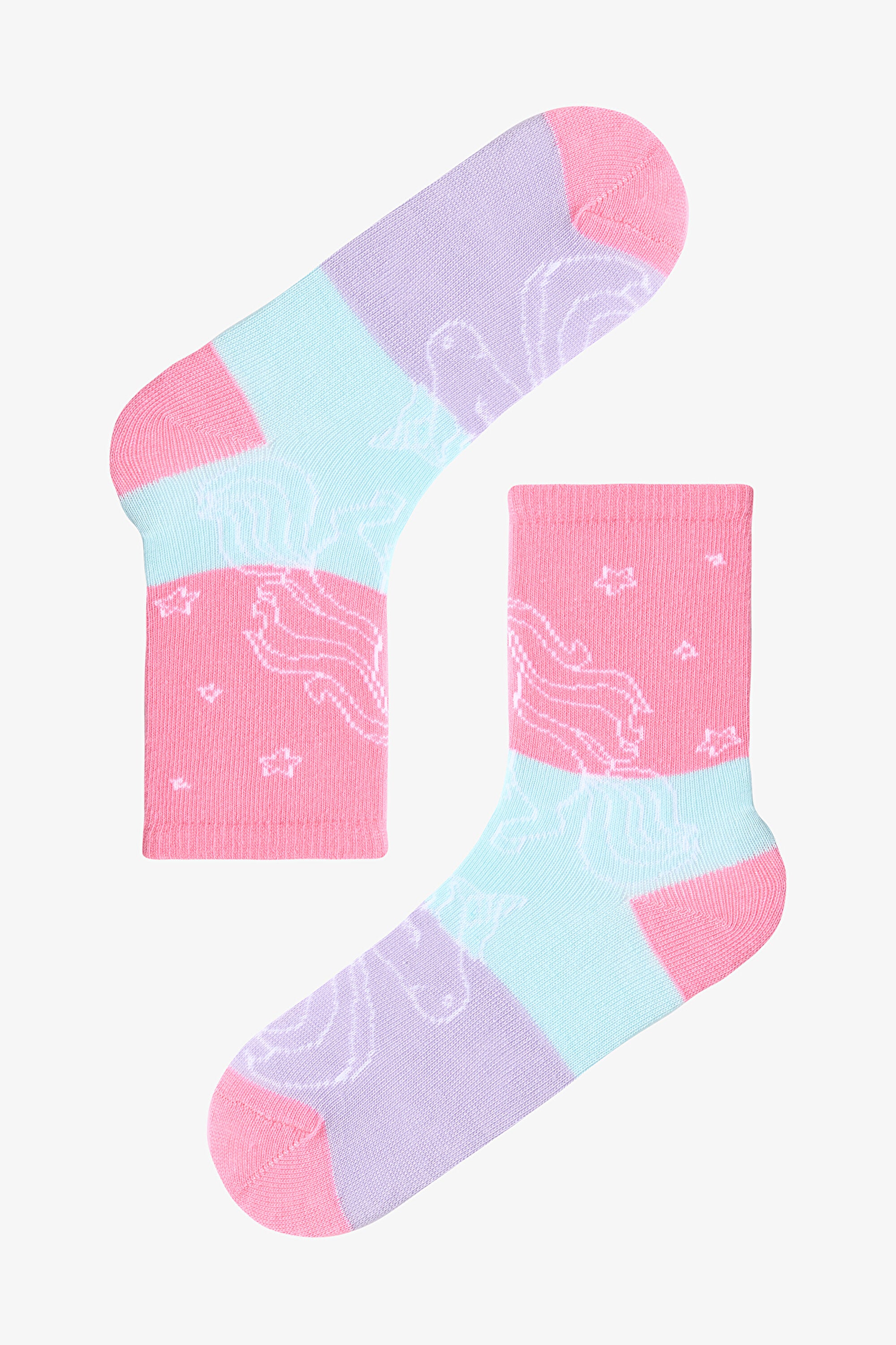 Colorful Girls Galaxy Unicorn 4-Pack Socks