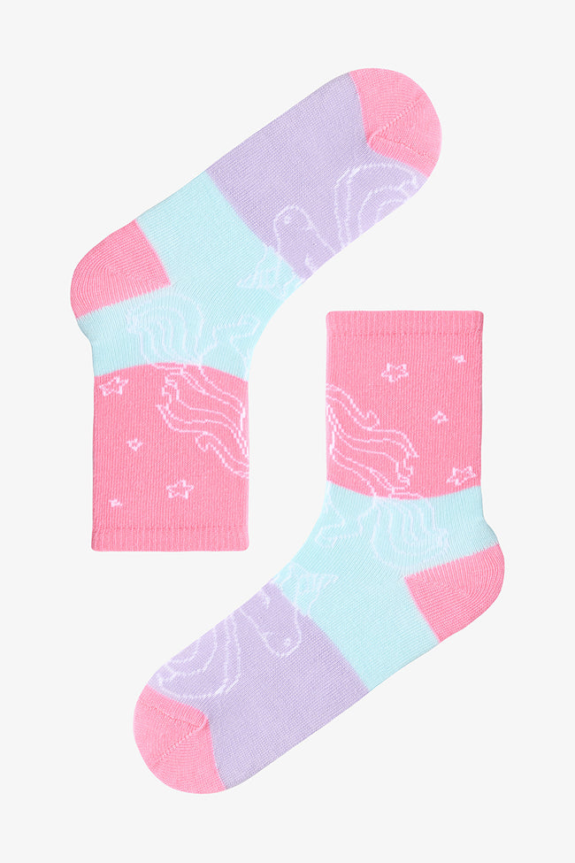 Colorful Girls Galaxy Unicorn 4-Pack Socks Main Image