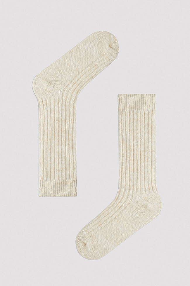 Vertical Ribbed Beige Socket Hover Image