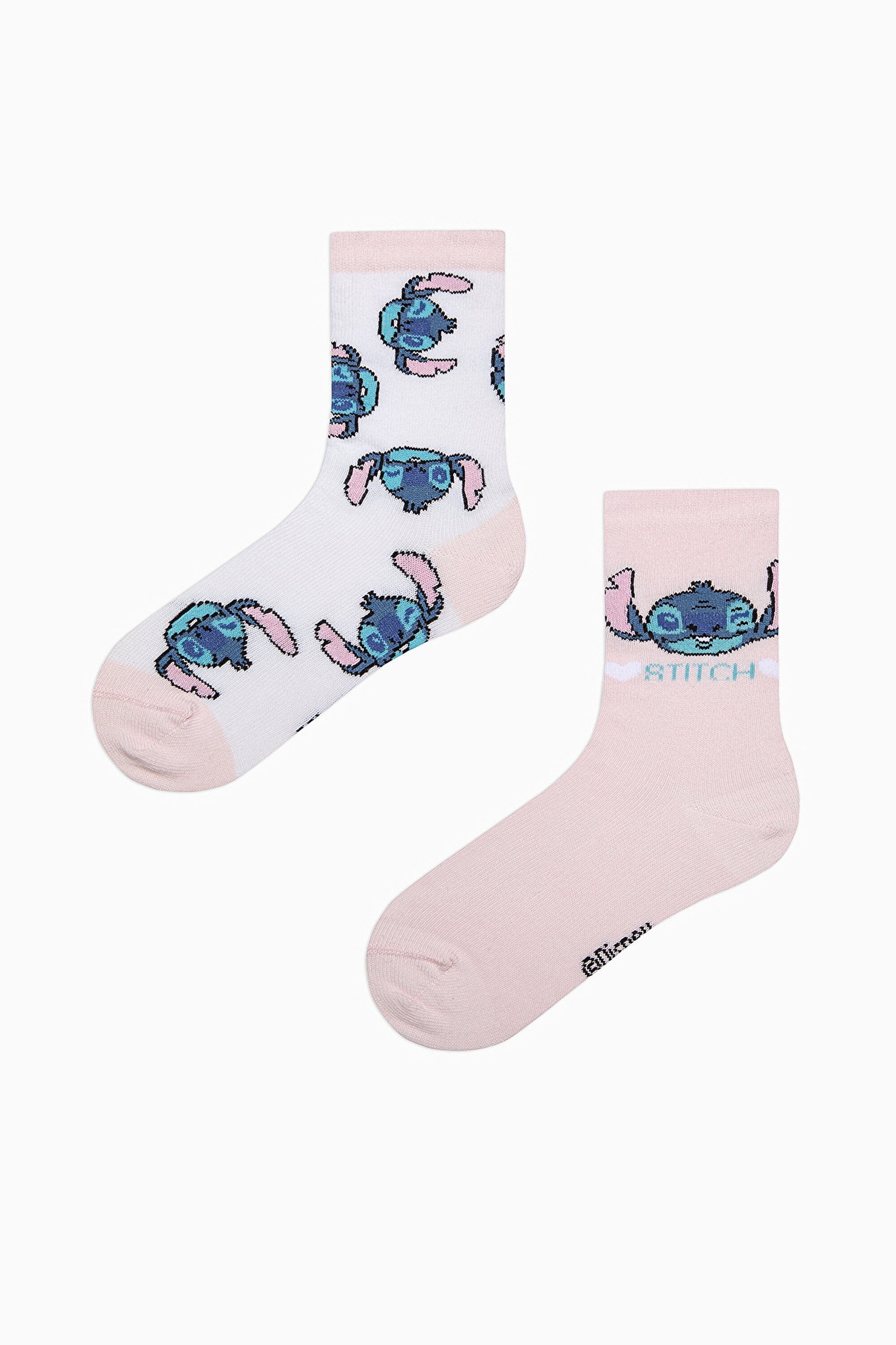 Girls Stitch Multicolored 2-Pack Ankle Socks - Stitch Collection
