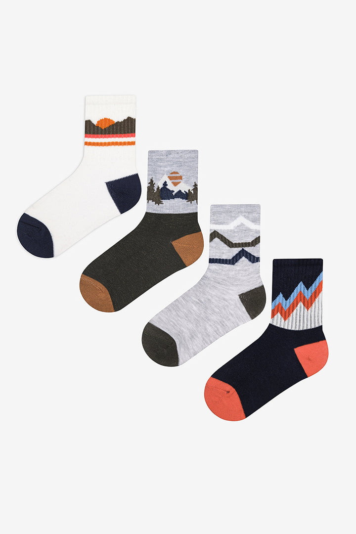 Boys Alaska 4-Pack Multicolored Ankle Socks