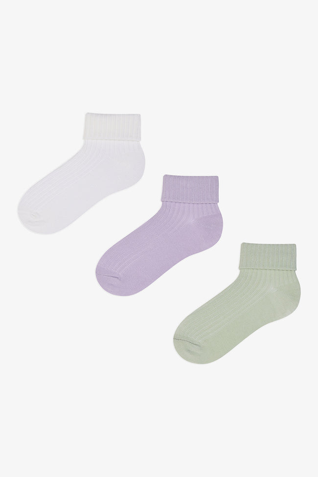 Girls Cute Girl Multicolored 3-Pack Socks Hover Image