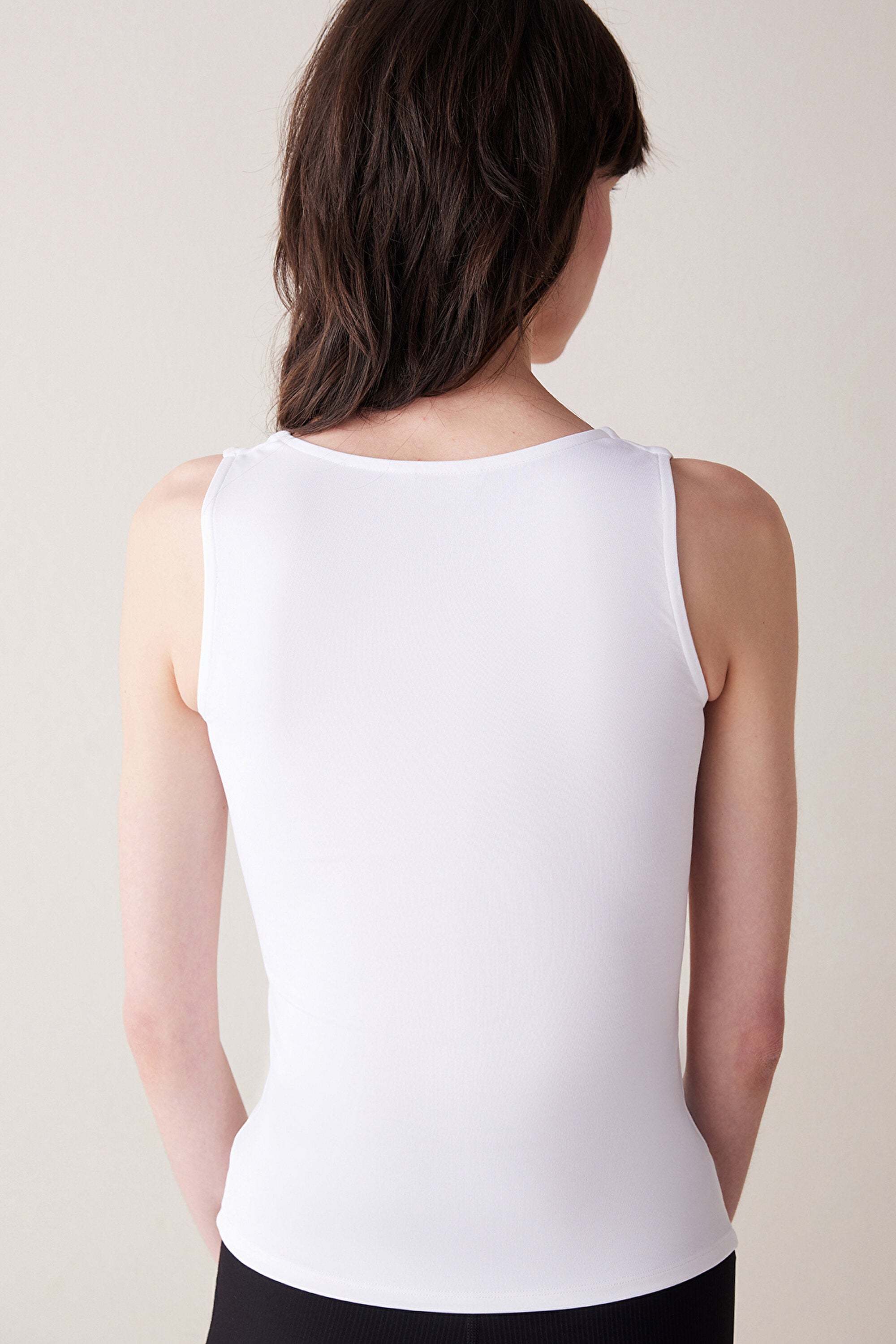 Square Neck Strap White Top