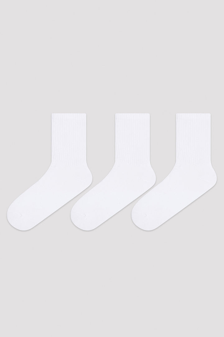 White Basic Tennis 3-Pack Socks