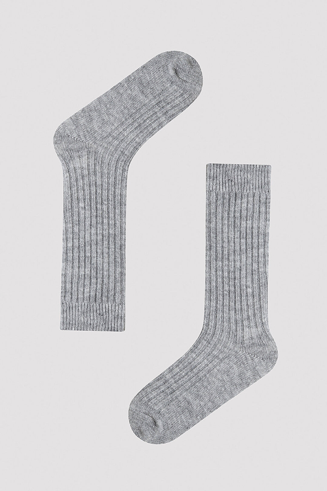 Grey Vertical Rib Grey Socks