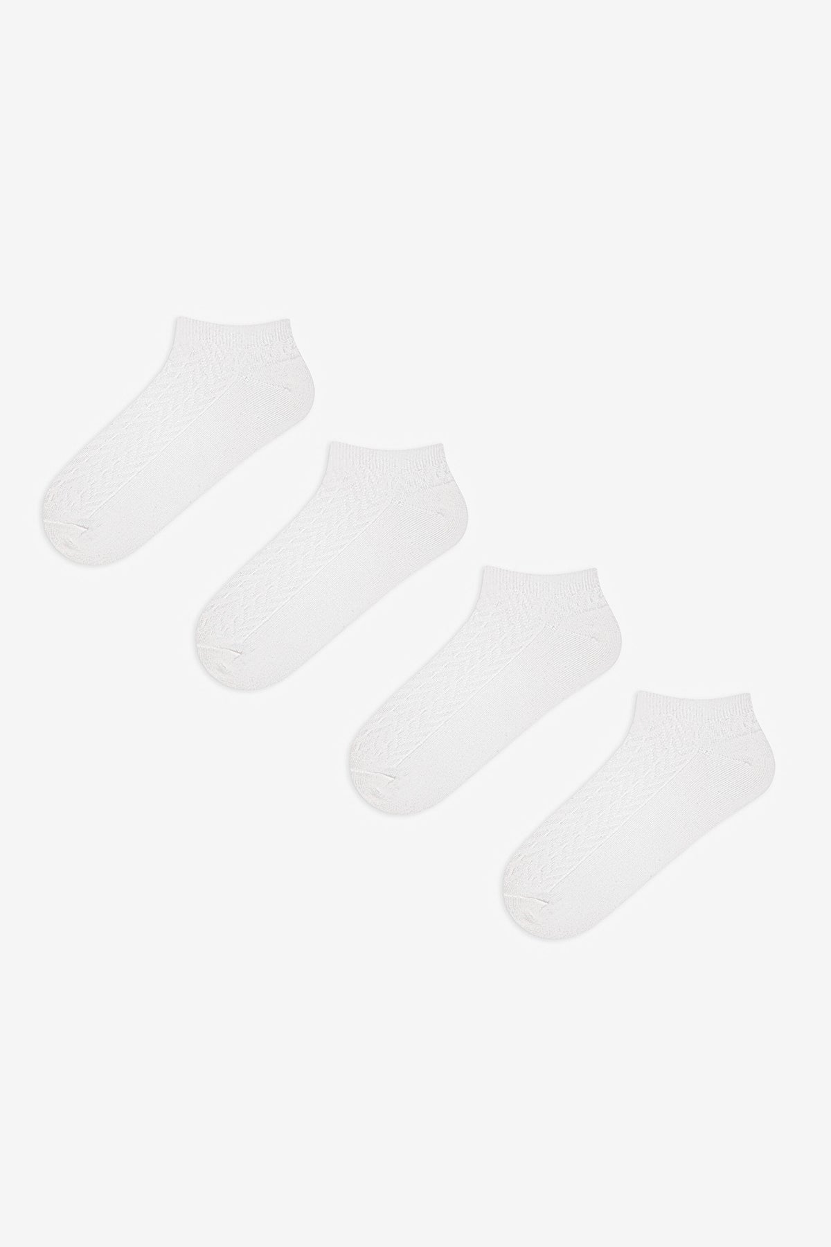 4 Pairs of Cotton Zigzag Patterned Ankle Socks