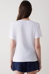 Cotton White Short Sleeve Basic T-Shirt