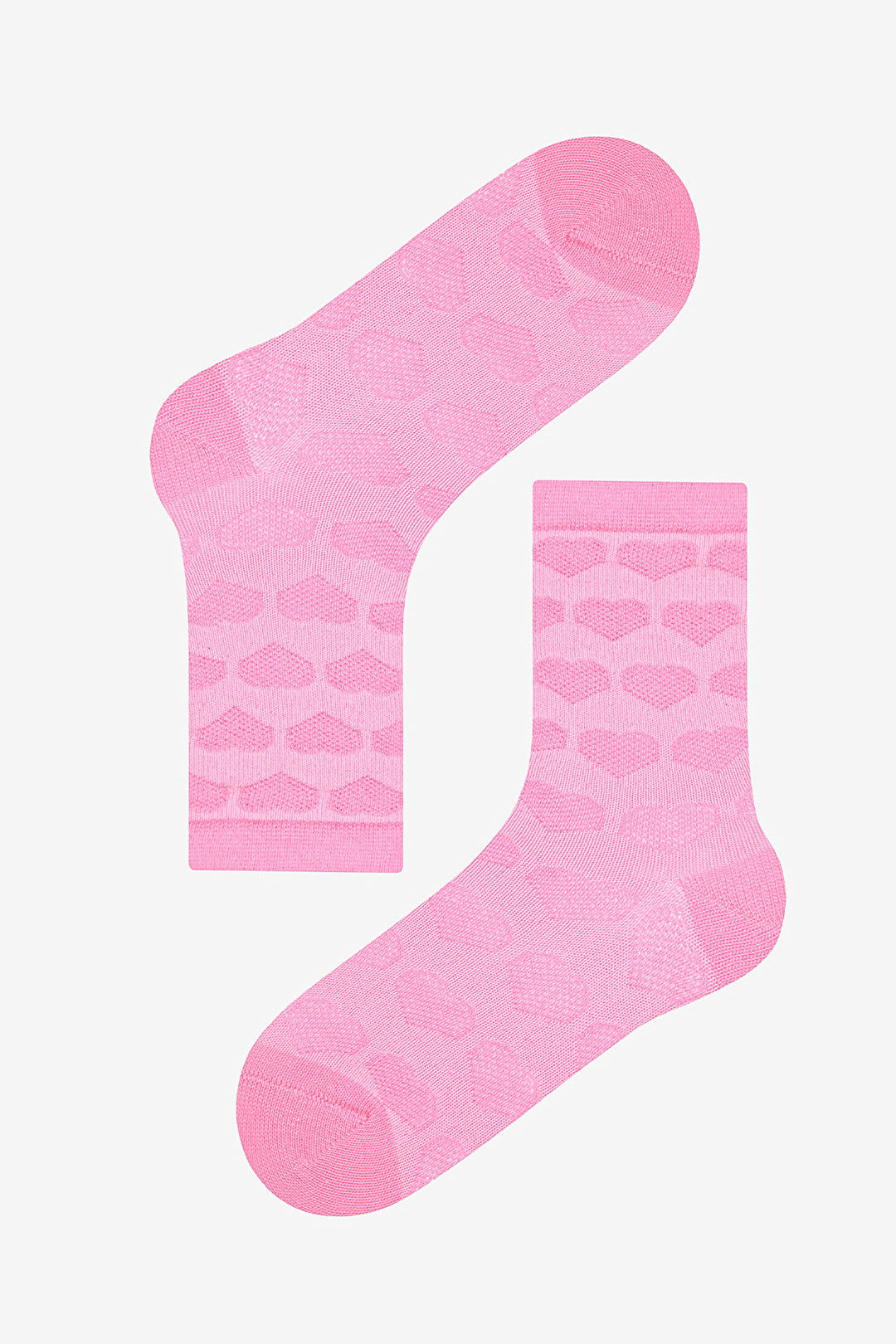 Girls Pink Heart 4-Pack Multicolored Ankle Socks