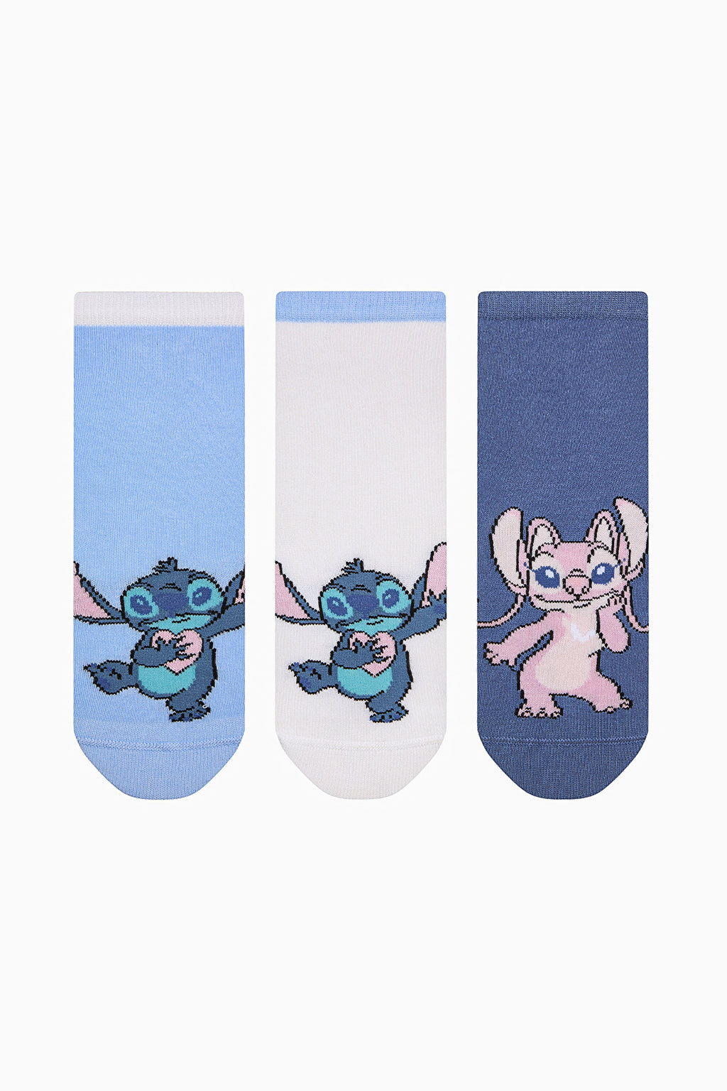 Unisex Kids Stitch Multicolored 3-Pack Ankle Socks - Stitch Collection