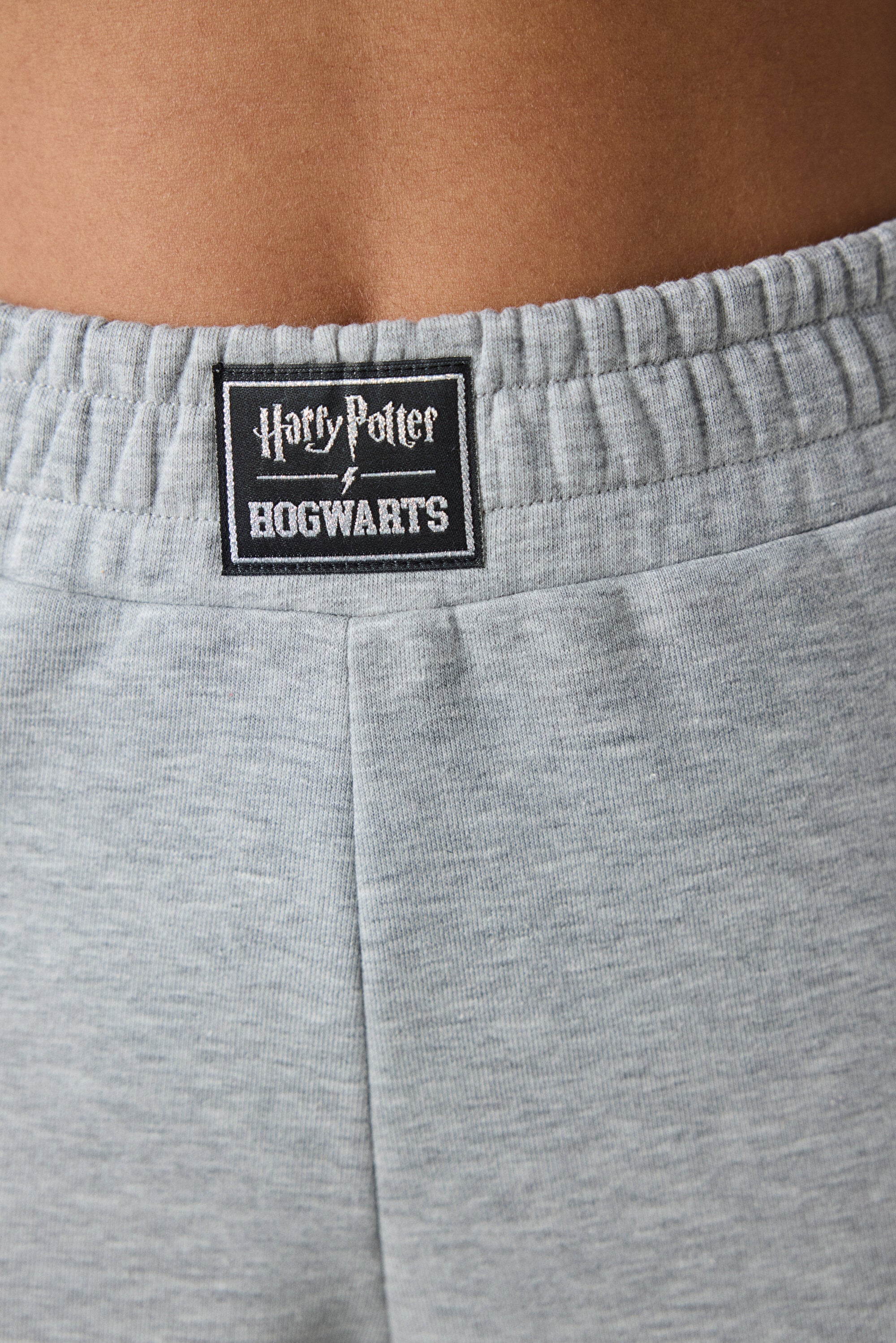 Grey Melange Harry Potter Printed Wide Leg Trousers