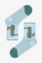 Boys' Dino Friends Dinosaur Patterned 4-Pack Ankle Socks